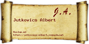 Jutkovics Albert névjegykártya